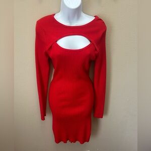 Red long sleeve dress 👗 size large